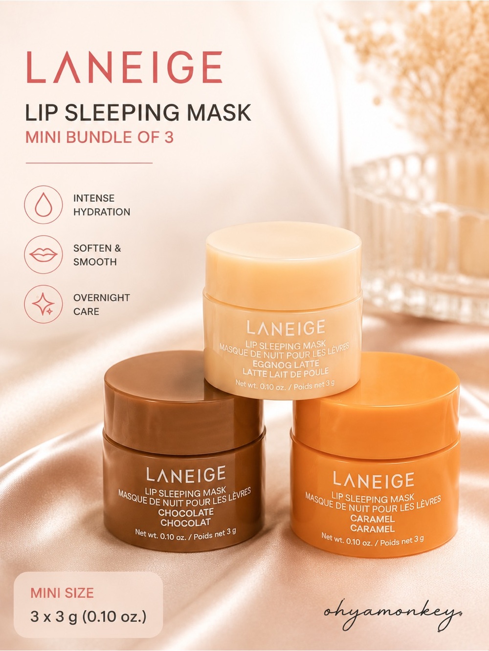 Laneige Lip Sleeping Mask Bundle of 3 Minis
